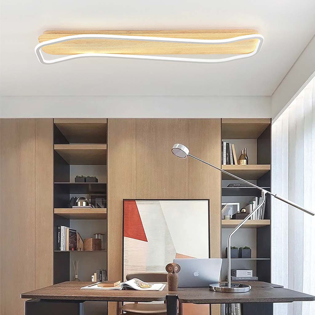 Flush Mount Ceiling Light Modern Rectangular, Wrought Iron