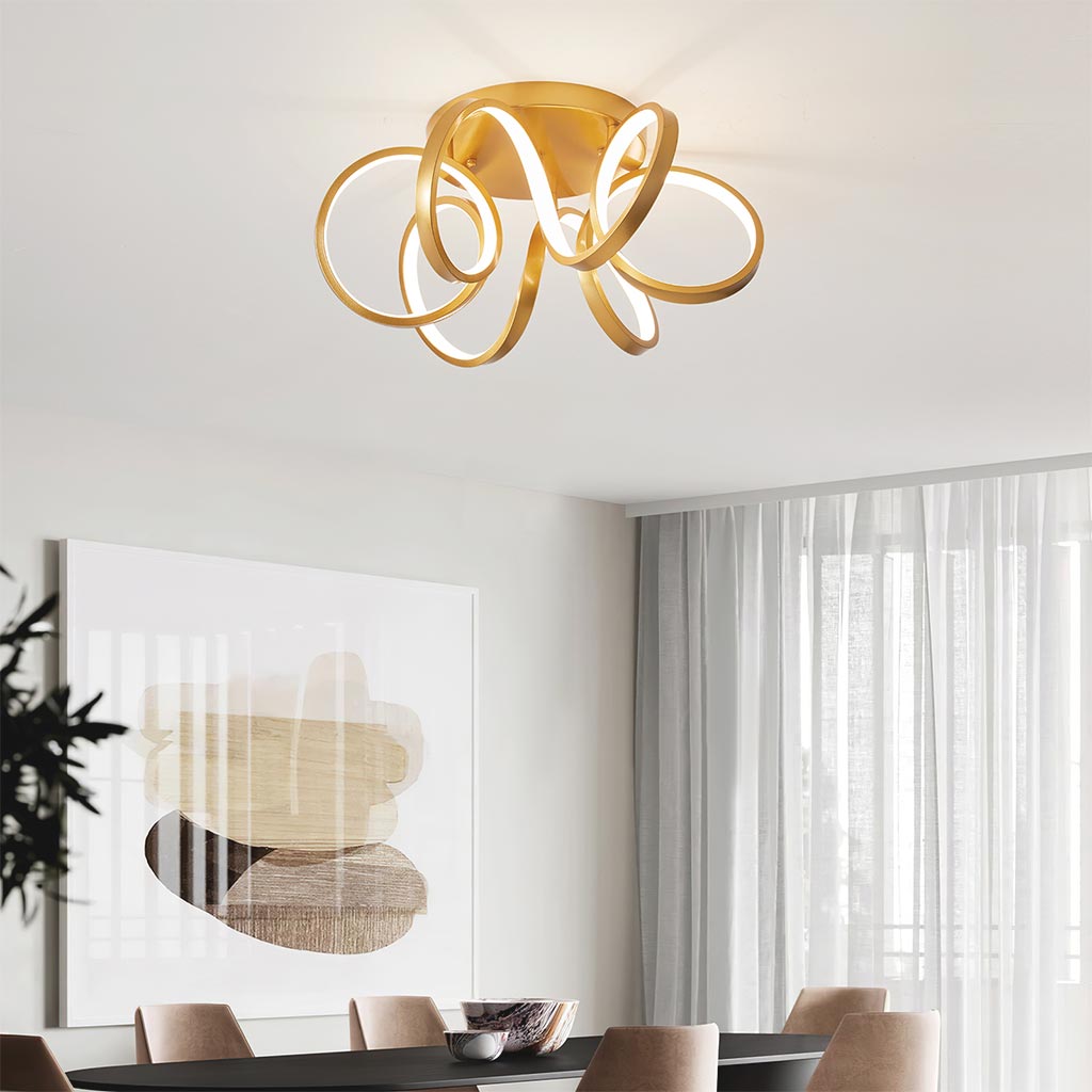 Modern Chandelier Wave Ceiling Light
