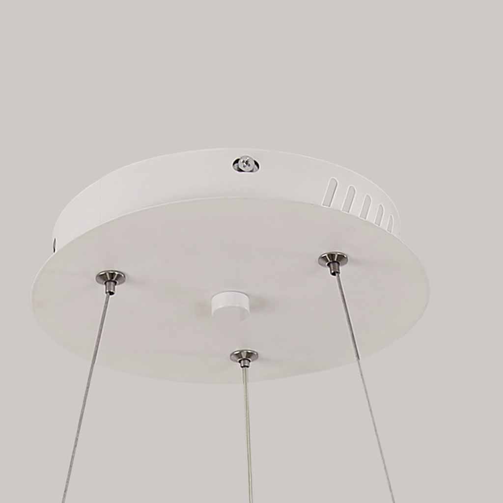 Pendant Chandelier Modern Wood Acrylic Ring, Log Color