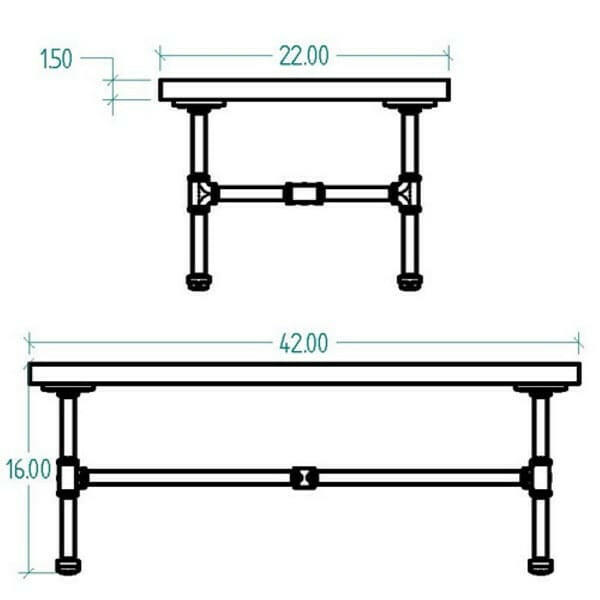 Modern Industrial Rectangular Coffee Table