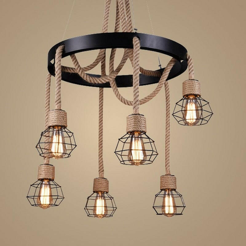 Montana Vintage Hemp Rope Chandelier