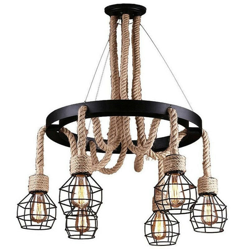 Montana Vintage Hemp Rope Chandelier