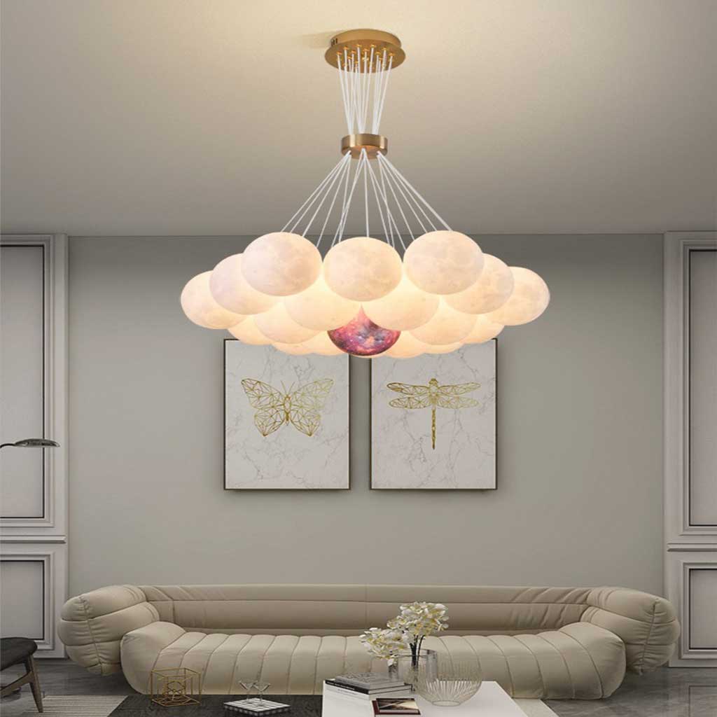 Bubble Chandelier Lighting Modern Fantasy 3D Printed Balloon Globe Moon