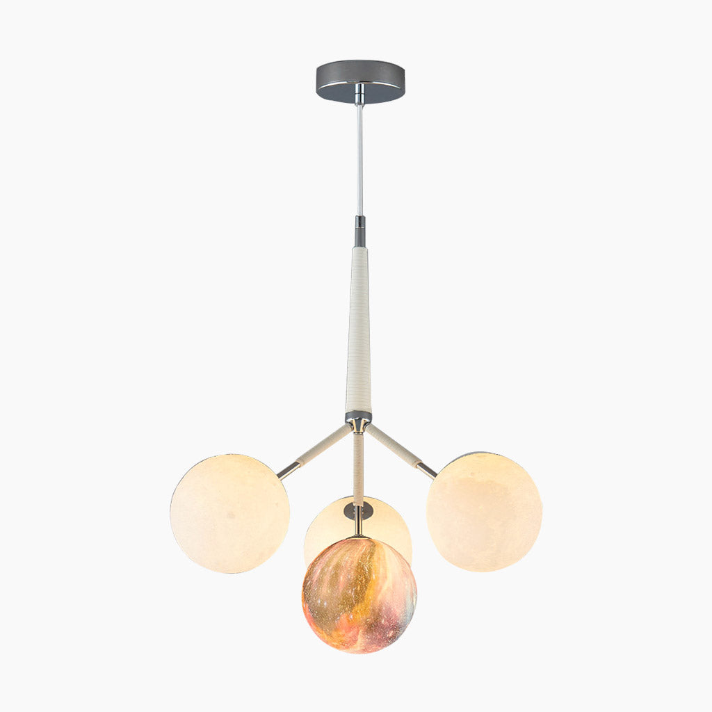 Chandelier Ceiling Light Fixture Bubble Nordic 3D Printed Moon
