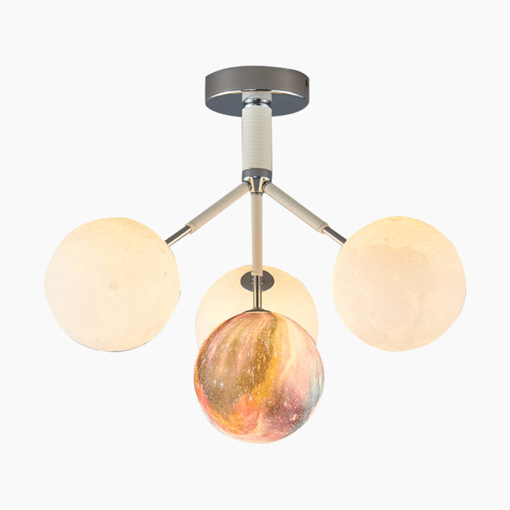 Chandelier Ceiling Light Fixture Bubble Nordic 3D Printed Moon