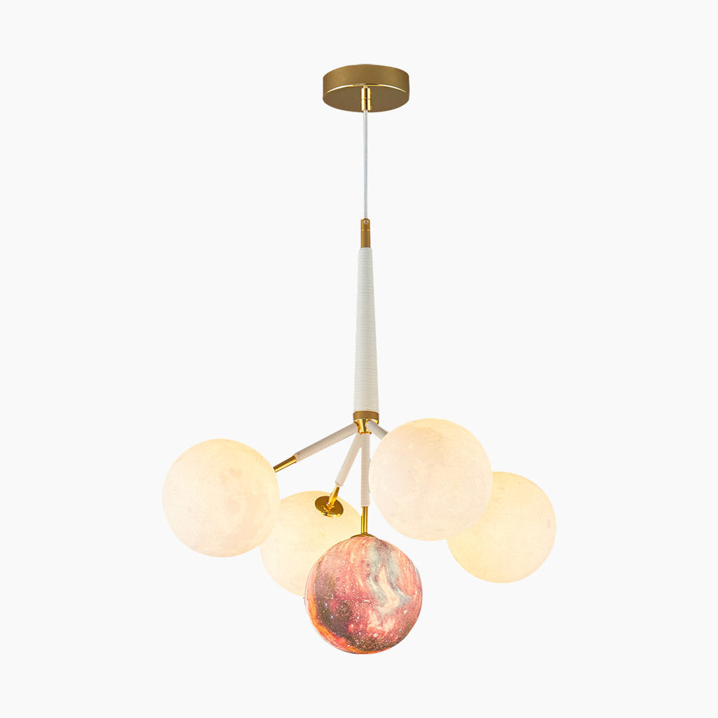Chandelier Ceiling Light Fixture Bubble Nordic 3D Printed Moon