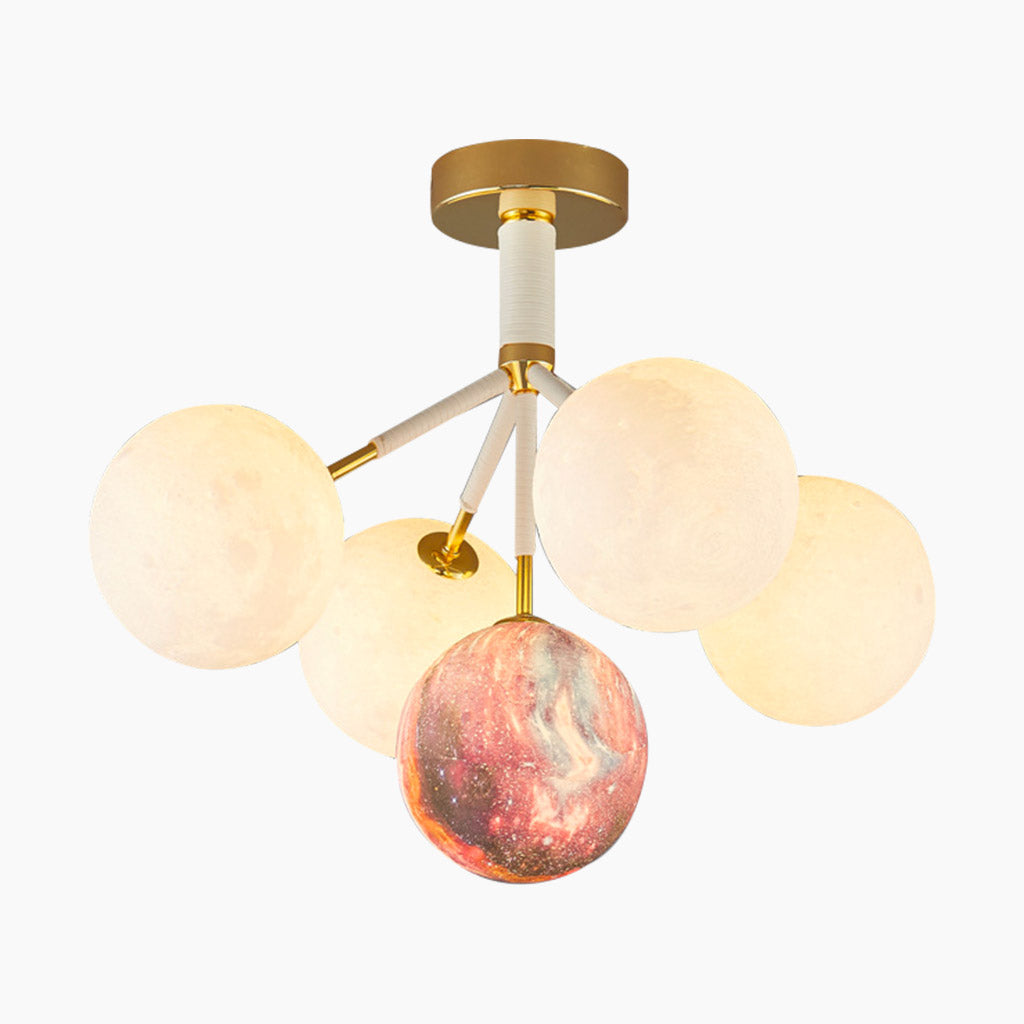 Chandelier Ceiling Light Fixture Bubble Nordic 3D Printed Moon