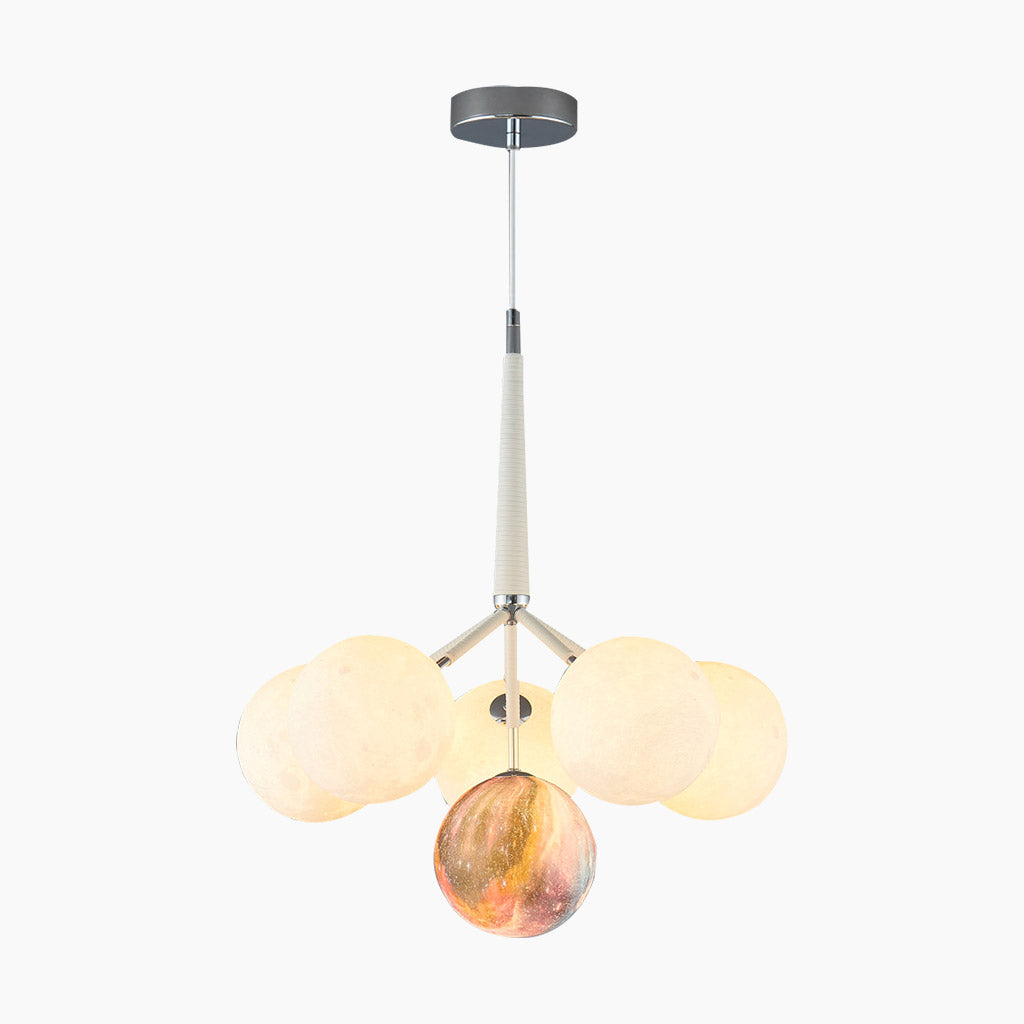 Chandelier Ceiling Light Fixture Bubble Nordic 3D Printed Moon