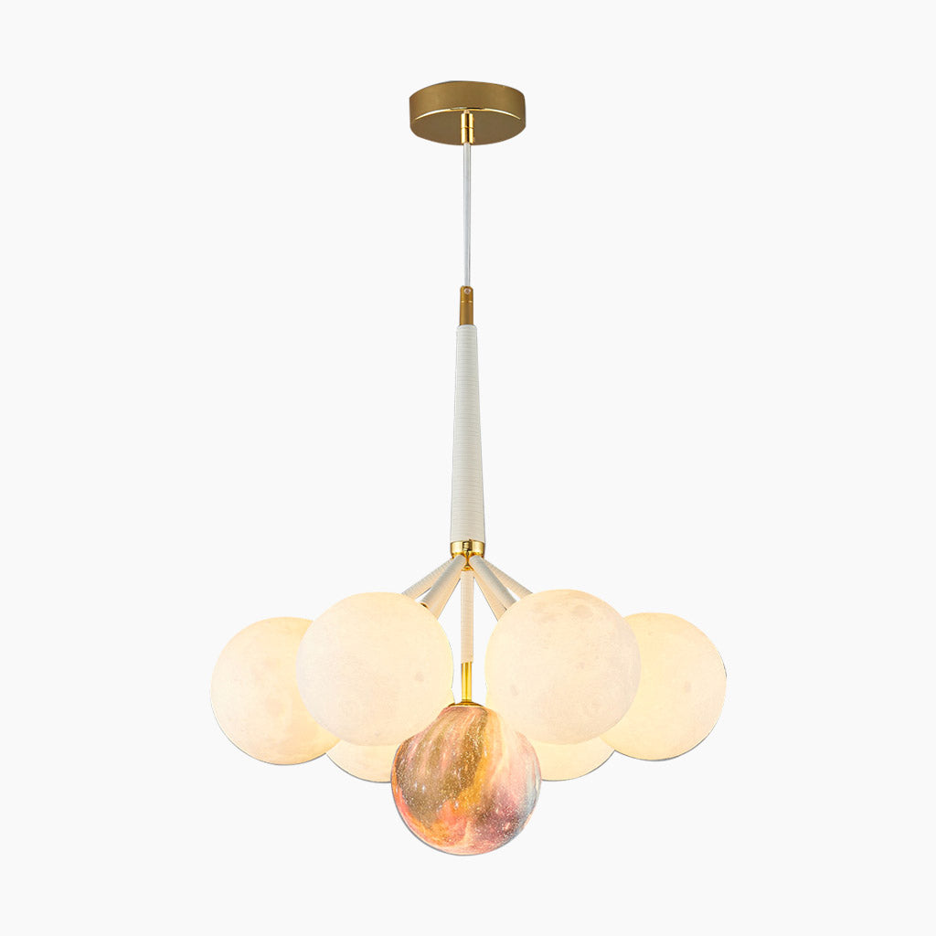 Chandelier Ceiling Light Fixture Bubble Nordic 3D Printed Moon