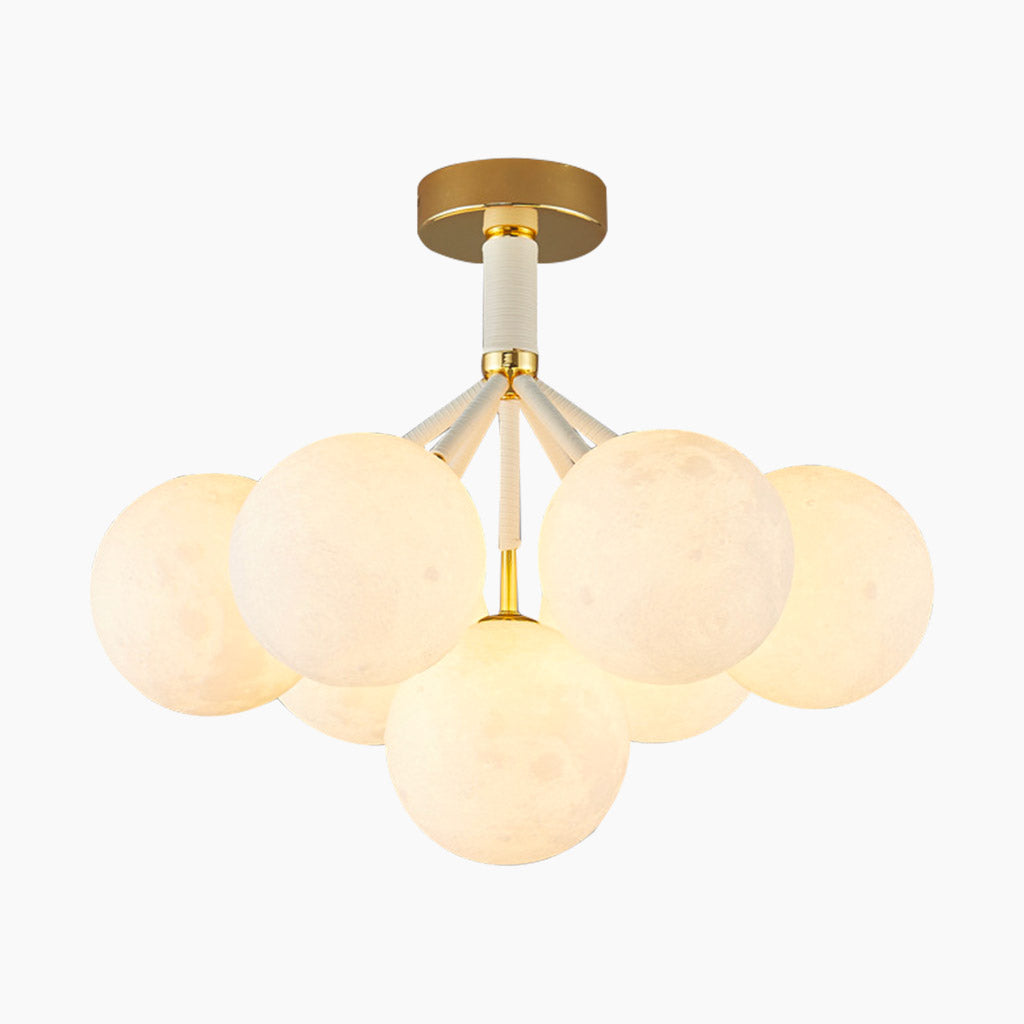 Chandelier Ceiling Light Fixture Bubble Nordic 3D Printed Moon