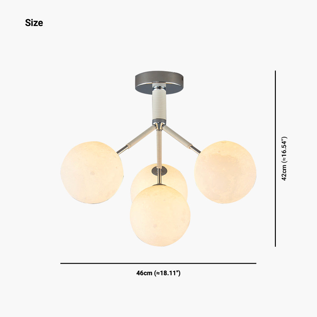 Chandelier Ceiling Light Fixture Bubble Nordic 3D Printed Moon