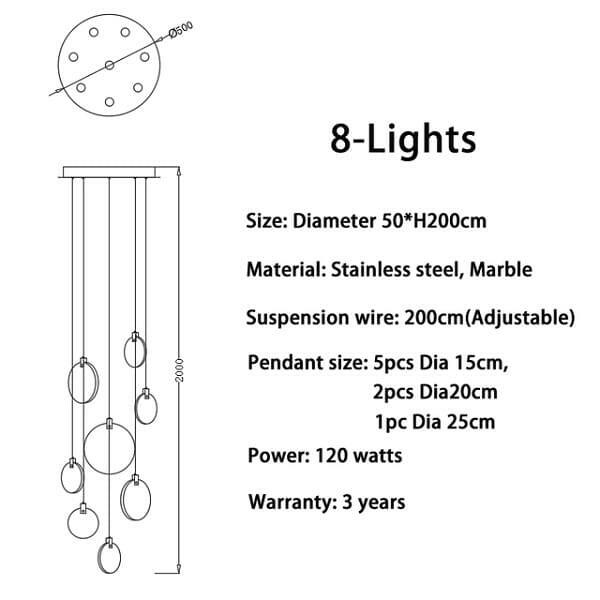 Moon'S Marble Staircase Chandelier
