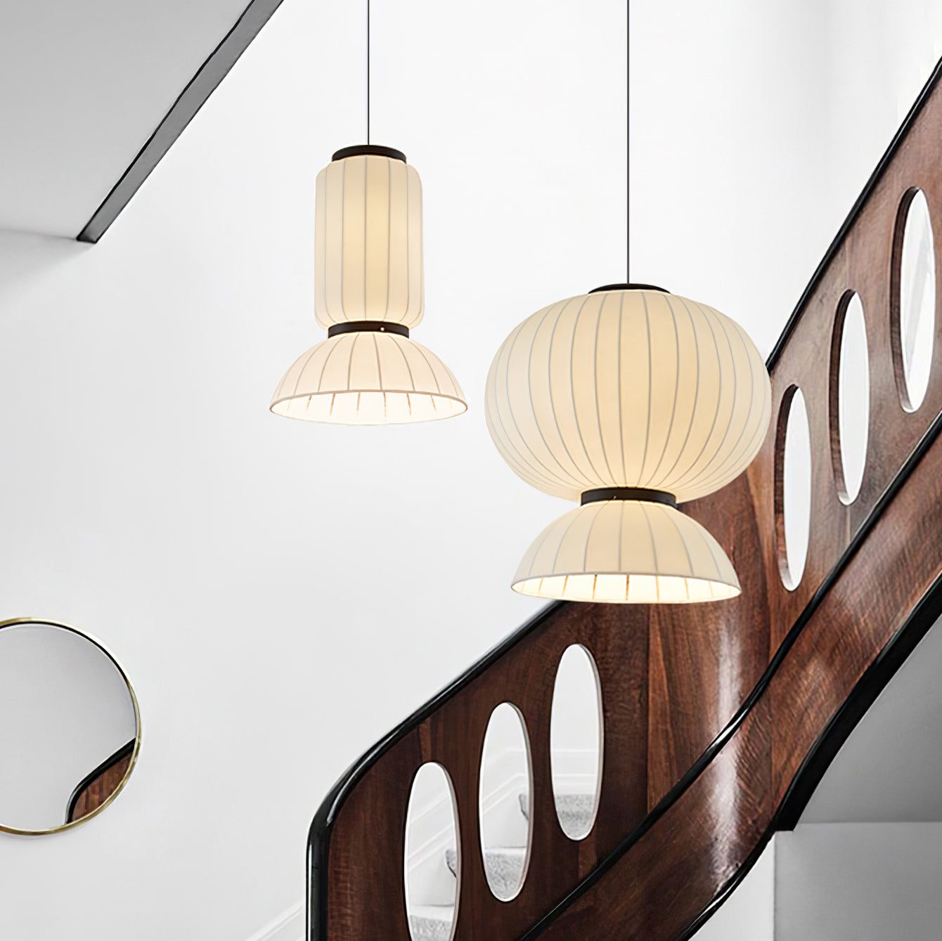 Mulberry Silk Pendant Lantern Light
