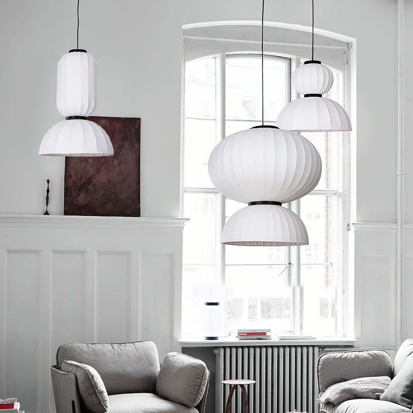 Mulberry Silk Pendant Lantern Light