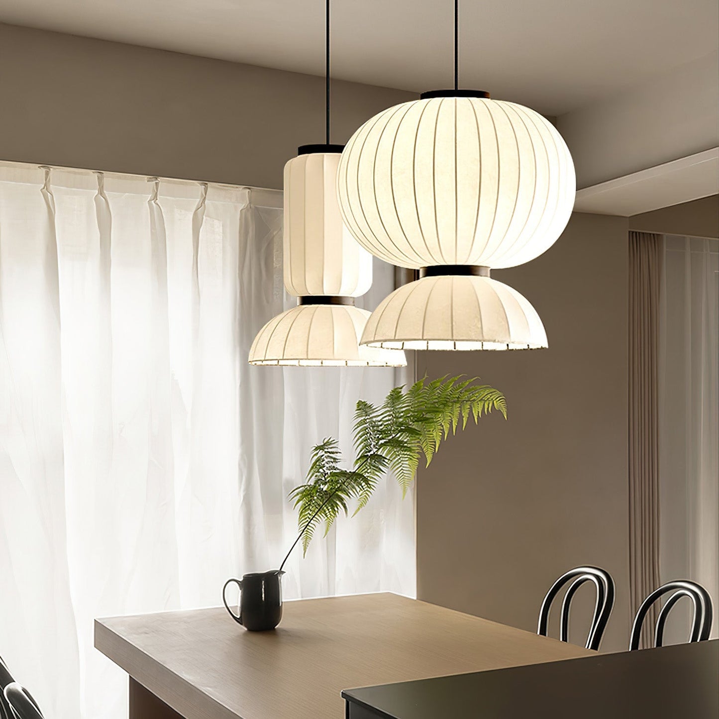 Mulberry Silk Pendant Lantern Light