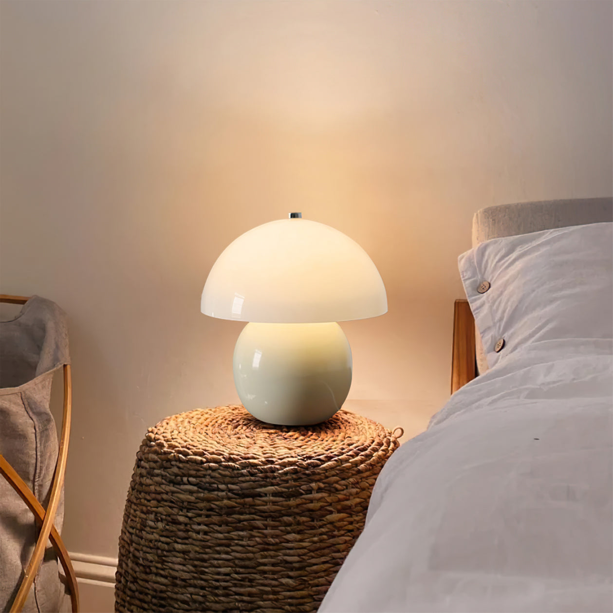 Mushroom Ceramic Built-in Battery Table Lamp