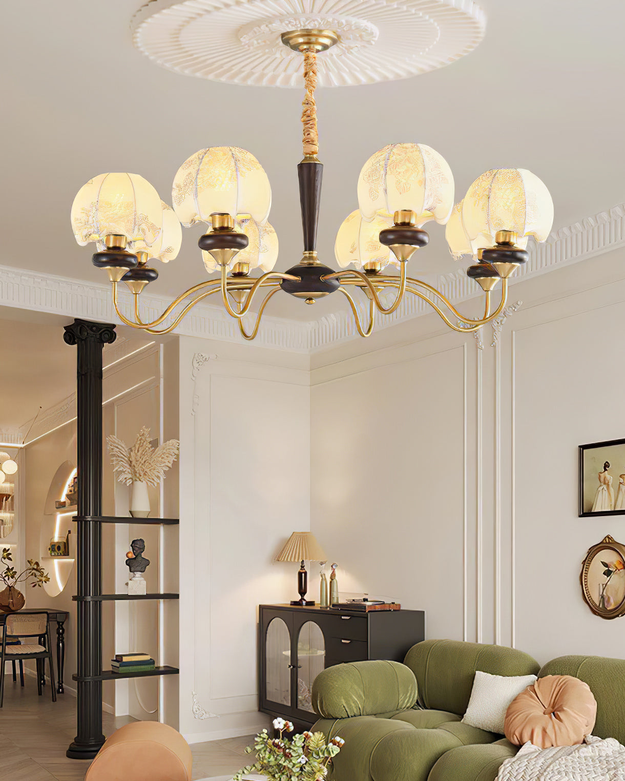 Mushroom Fabric Chandelier Light