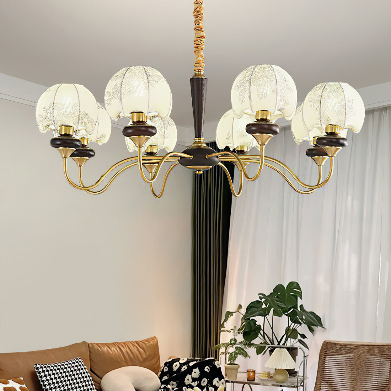 Mushroom Fabric Chandelier Light