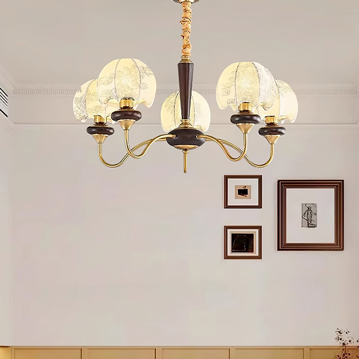 Mushroom Fabric Chandelier Light