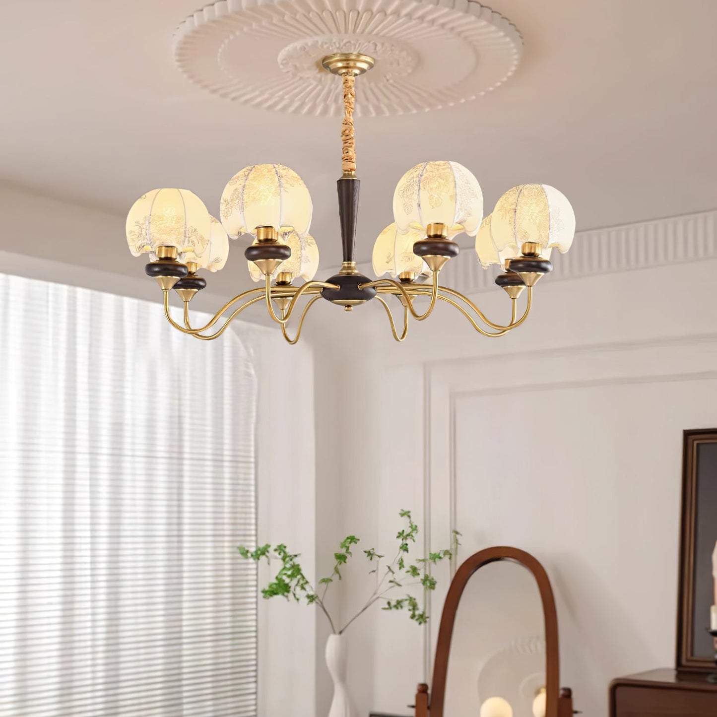 Mushroom Fabric Chandelier Light