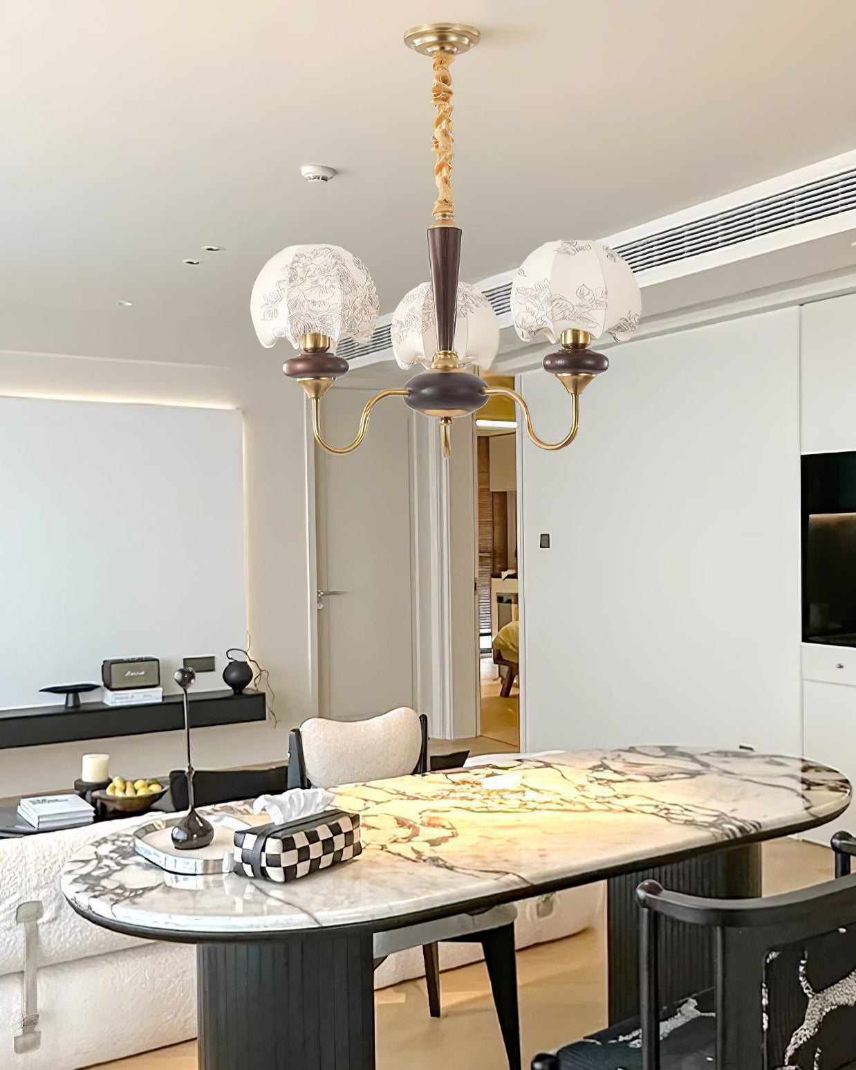 Mushroom Fabric Chandelier Light