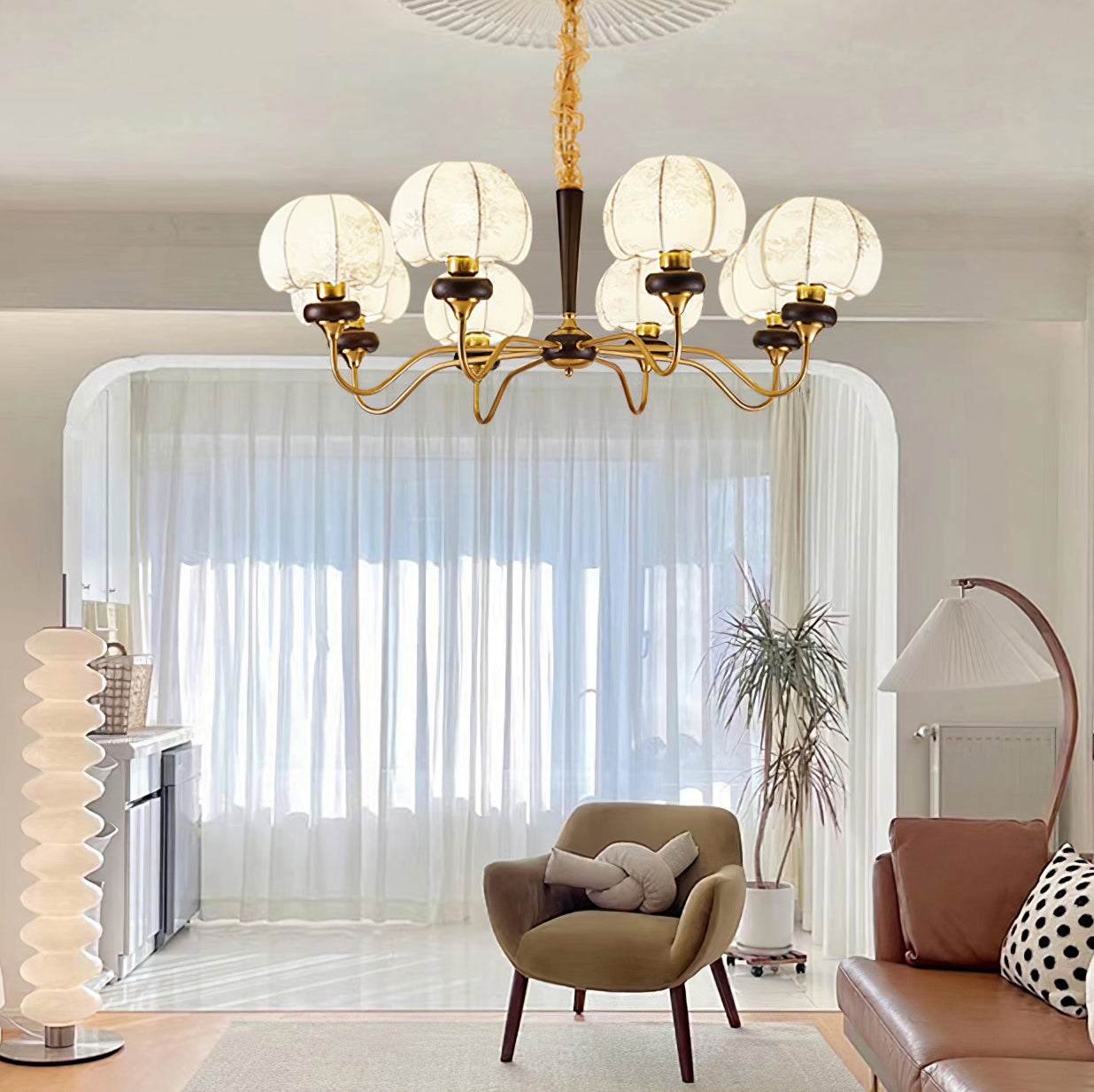 Mushroom Fabric Chandelier Light