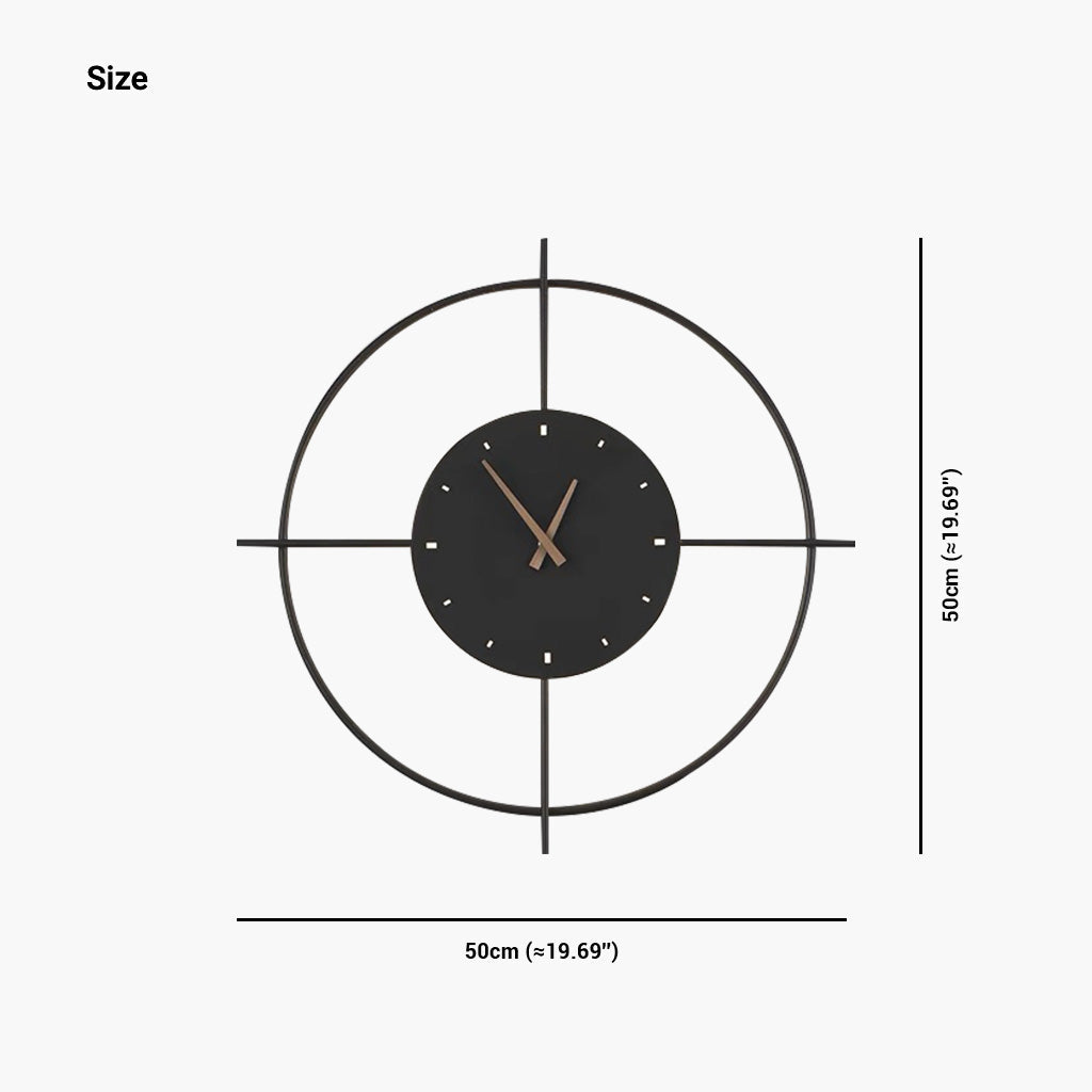 Mute Wall Clock LED Light Decorative, Black / Gold