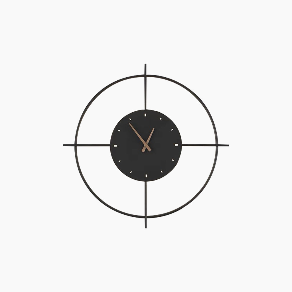 Mute Wall Clock LED Light Decorative, Black / Gold