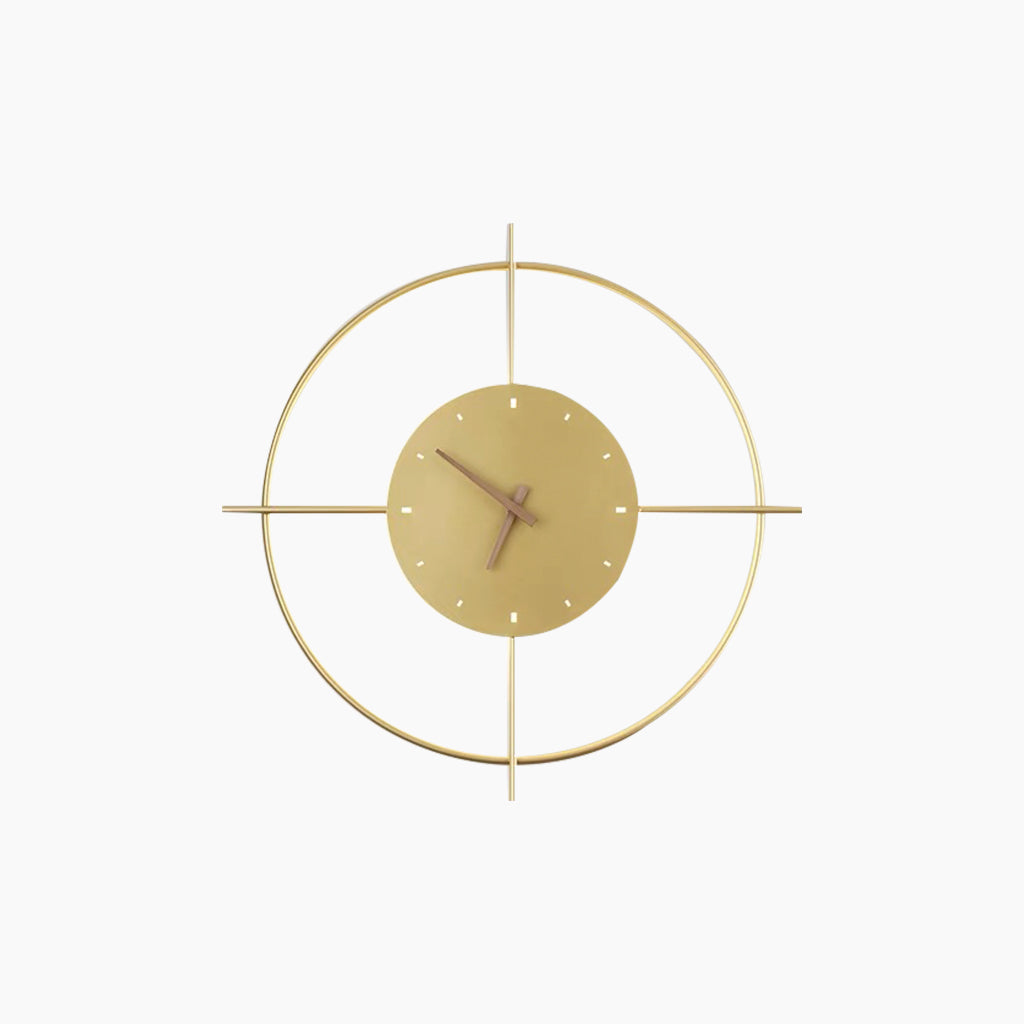 Mute Wall Clock LED Light Decorative, Black / Gold