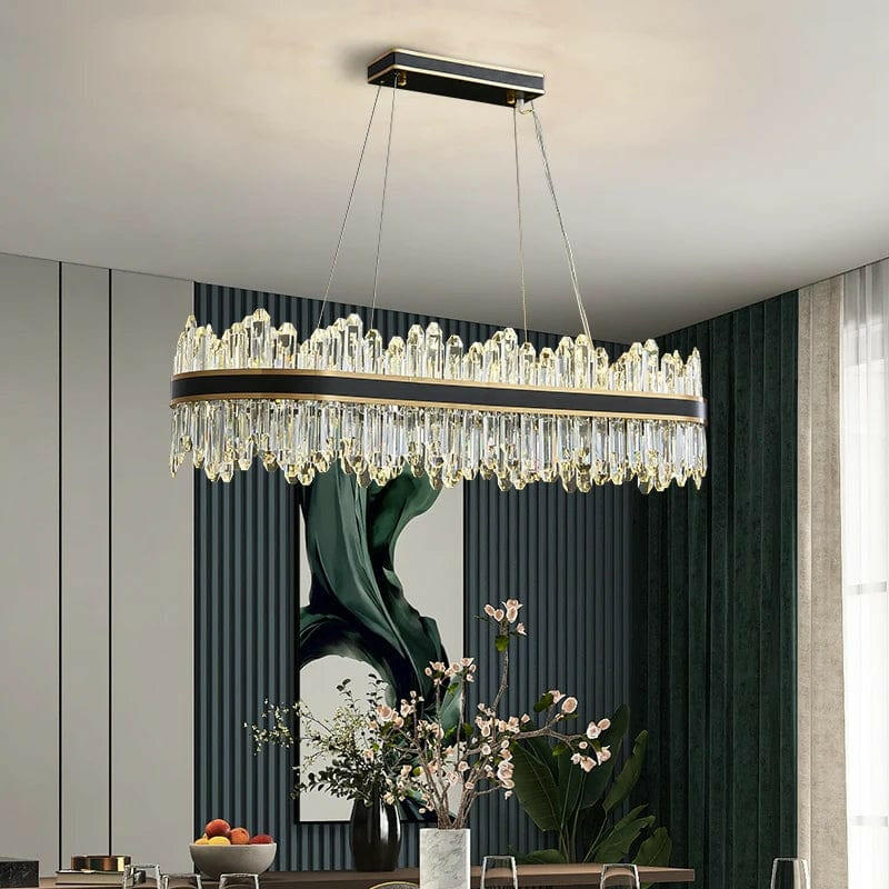 Nathan Elegant Black Crystal Chandelier