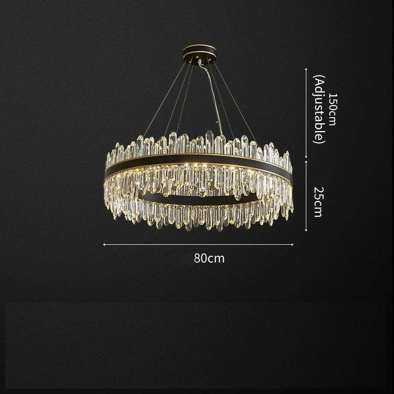 Nathan Elegant Black Crystal Chandelier