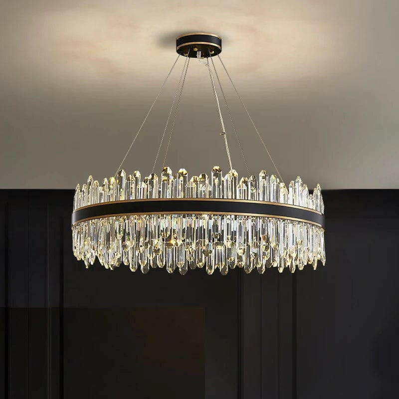 Nathan Elegant Black Crystal Chandelier