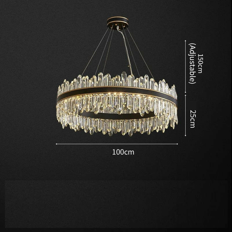 Nathan Elegant Black Crystal Chandelier