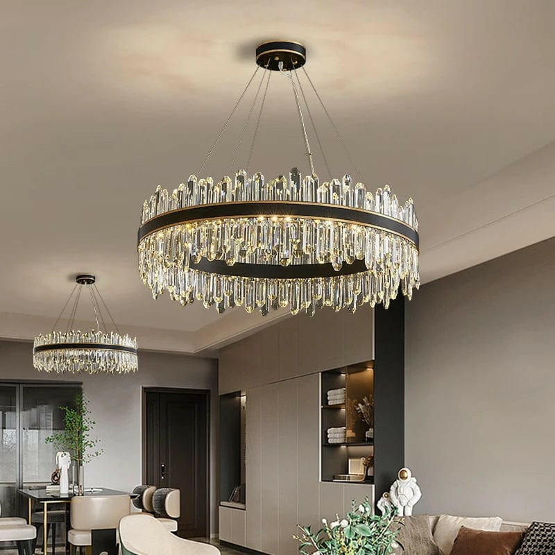 Nathan Elegant Black Crystal Chandelier