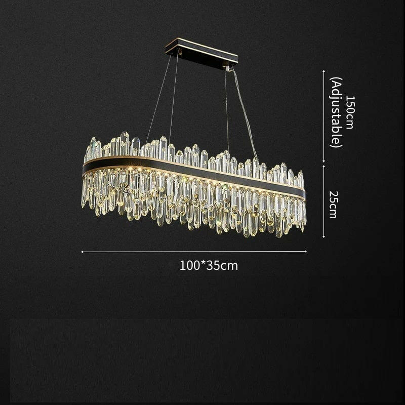 Nathan Elegant Black Crystal Chandelier