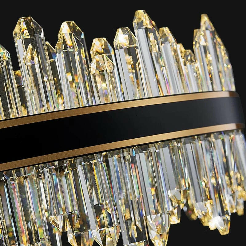 Nathan Elegant Black Crystal Chandelier