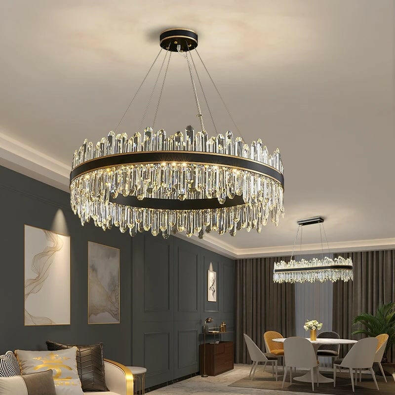 Nathan Elegant Black Crystal Chandelier
