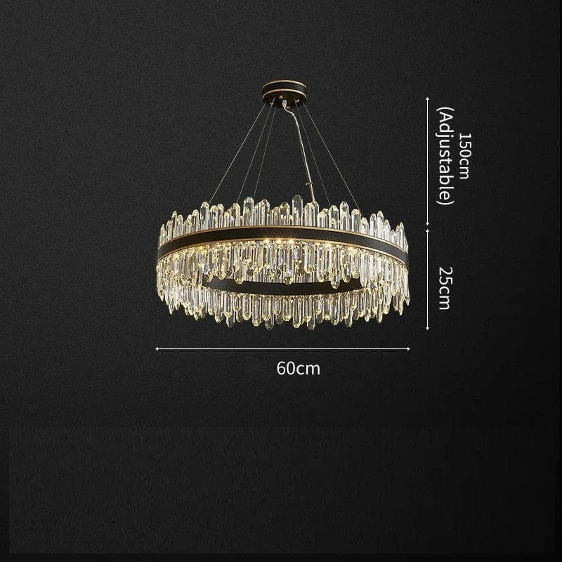 Nathan Elegant Black Crystal Chandelier