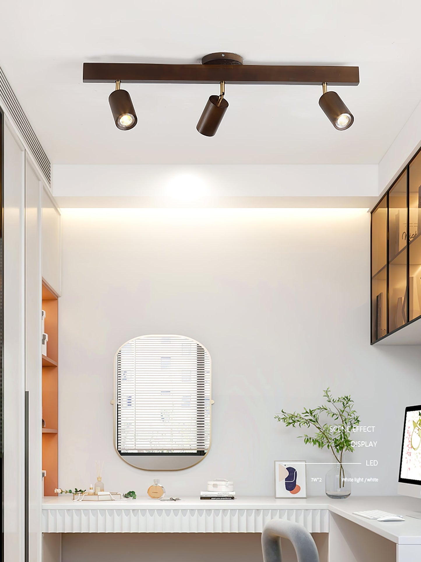 Natural Wood Beam Spotlight Fixture