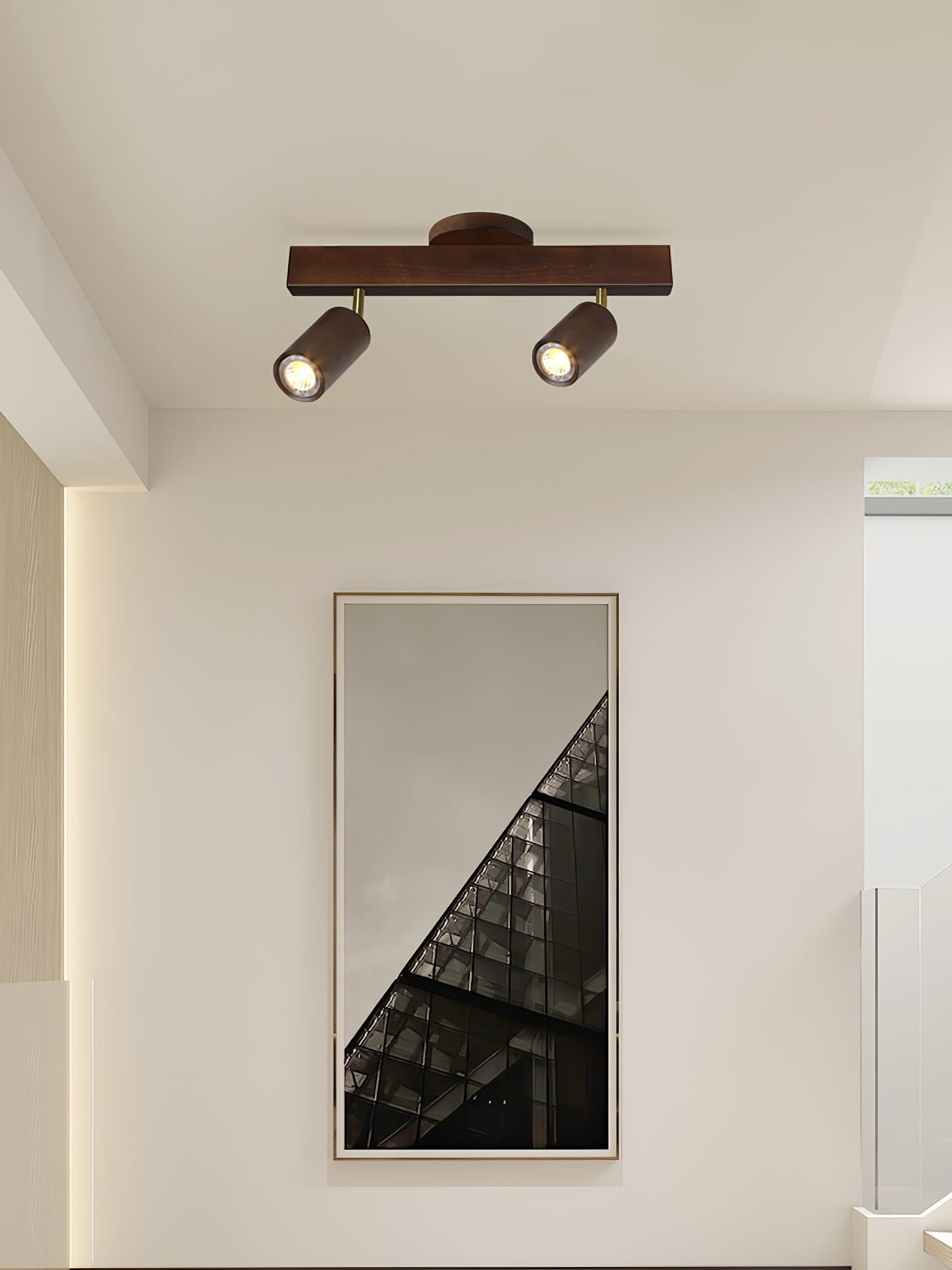 Natural Wood Beam Spotlight Fixture