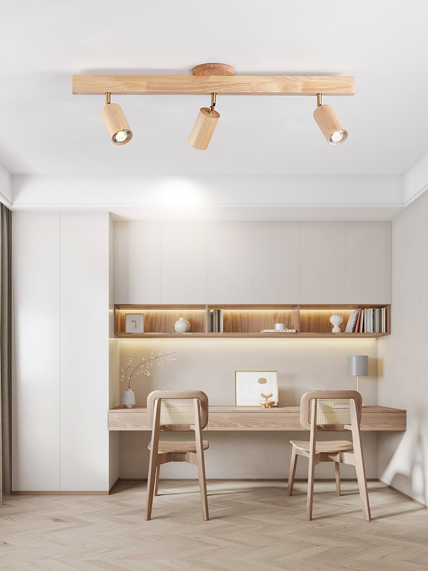 Natural Wood Beam Spotlight Fixture