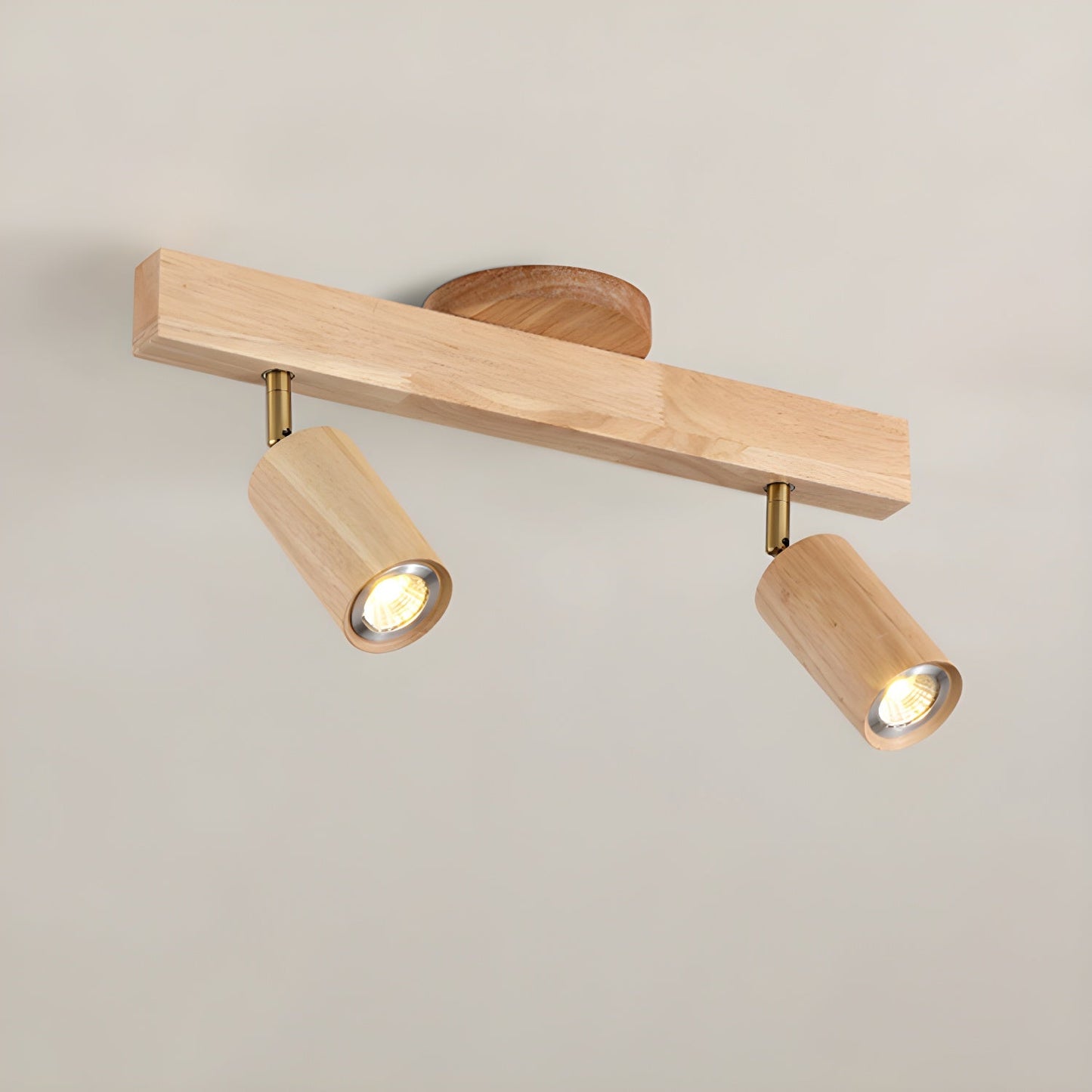Natural Wood Beam Spotlight Fixture