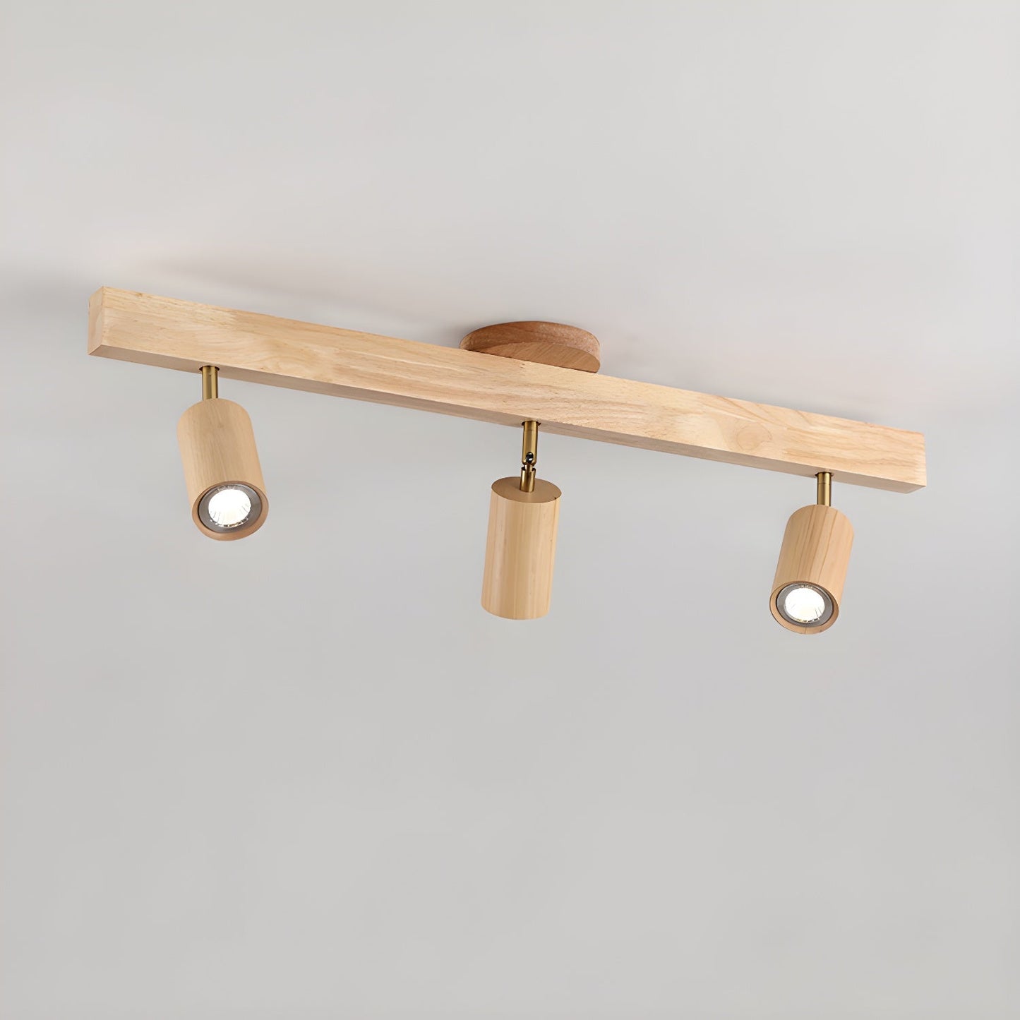 Natural Wood Beam Spotlight Fixture
