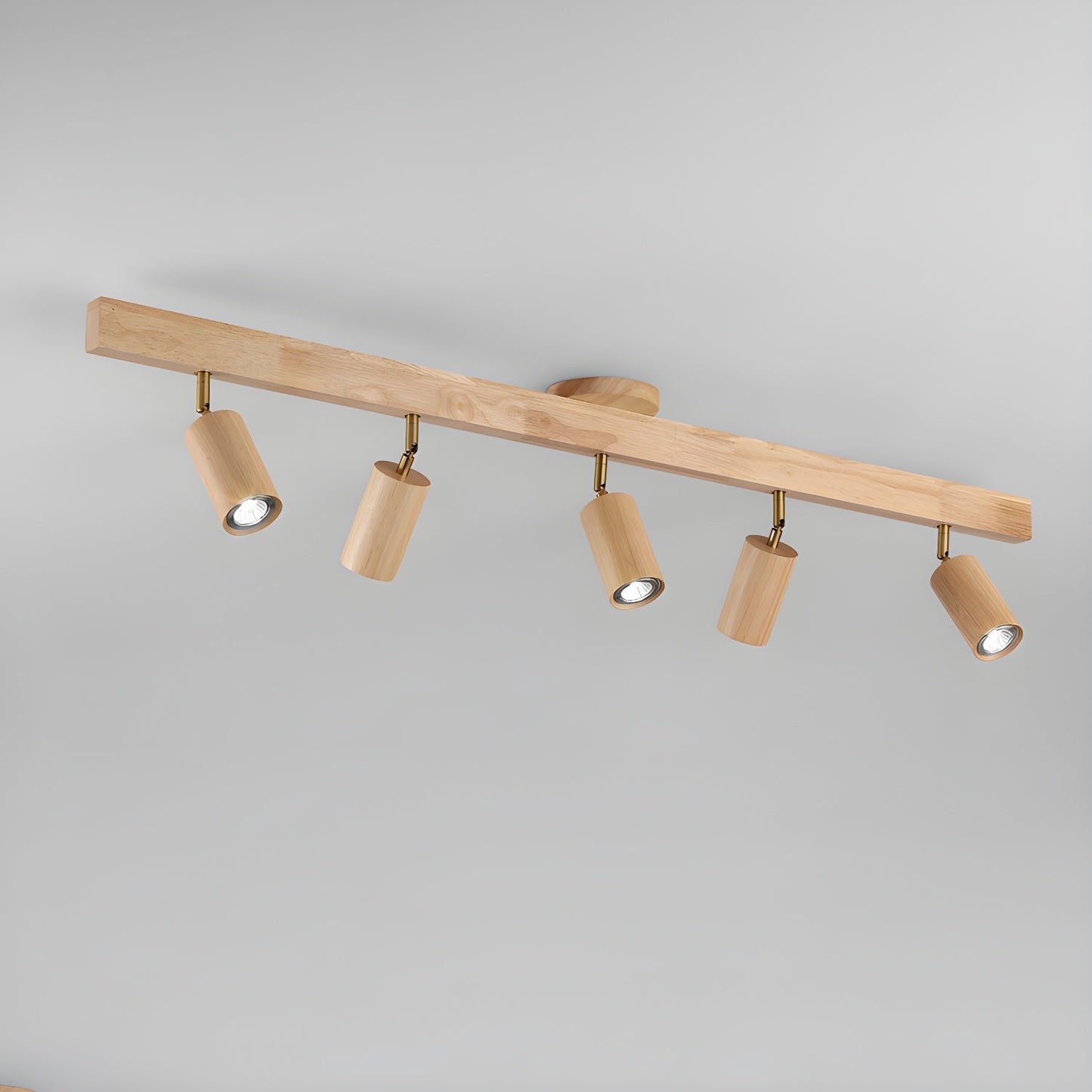 Natural Wood Beam Spotlight Fixture