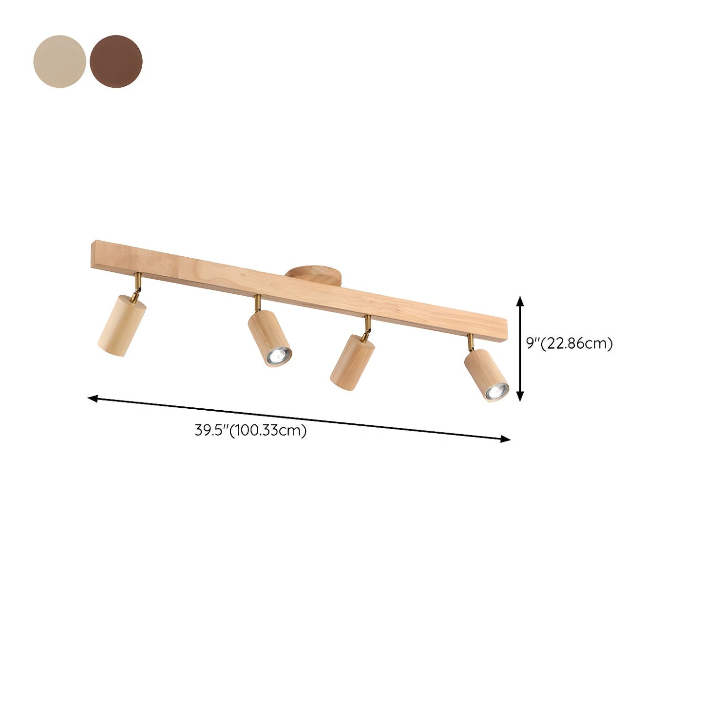 Natural Wood Beam Spotlight Fixture