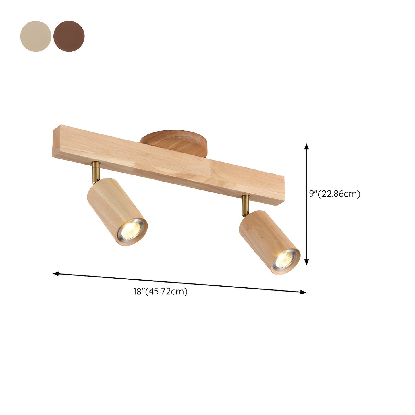 Natural Wood Beam Spotlight Fixture