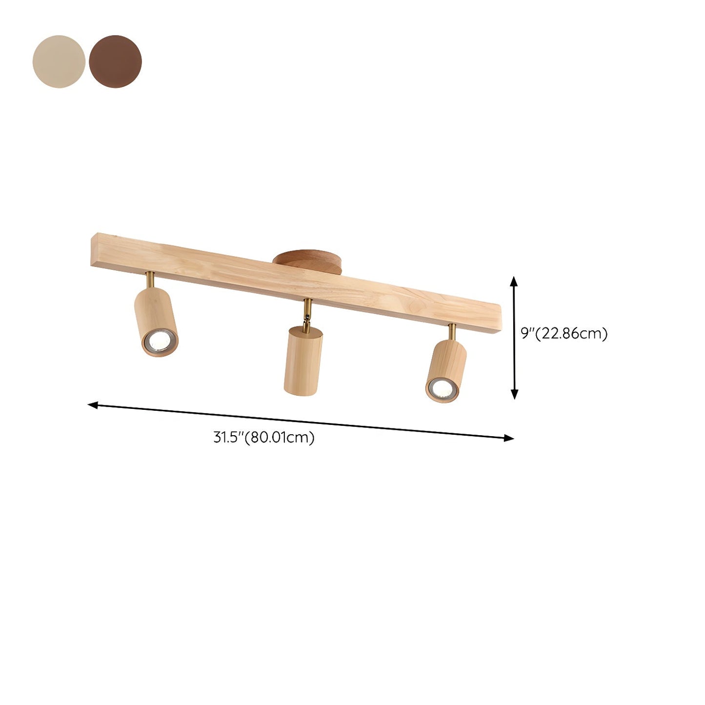 Natural Wood Beam Spotlight Fixture