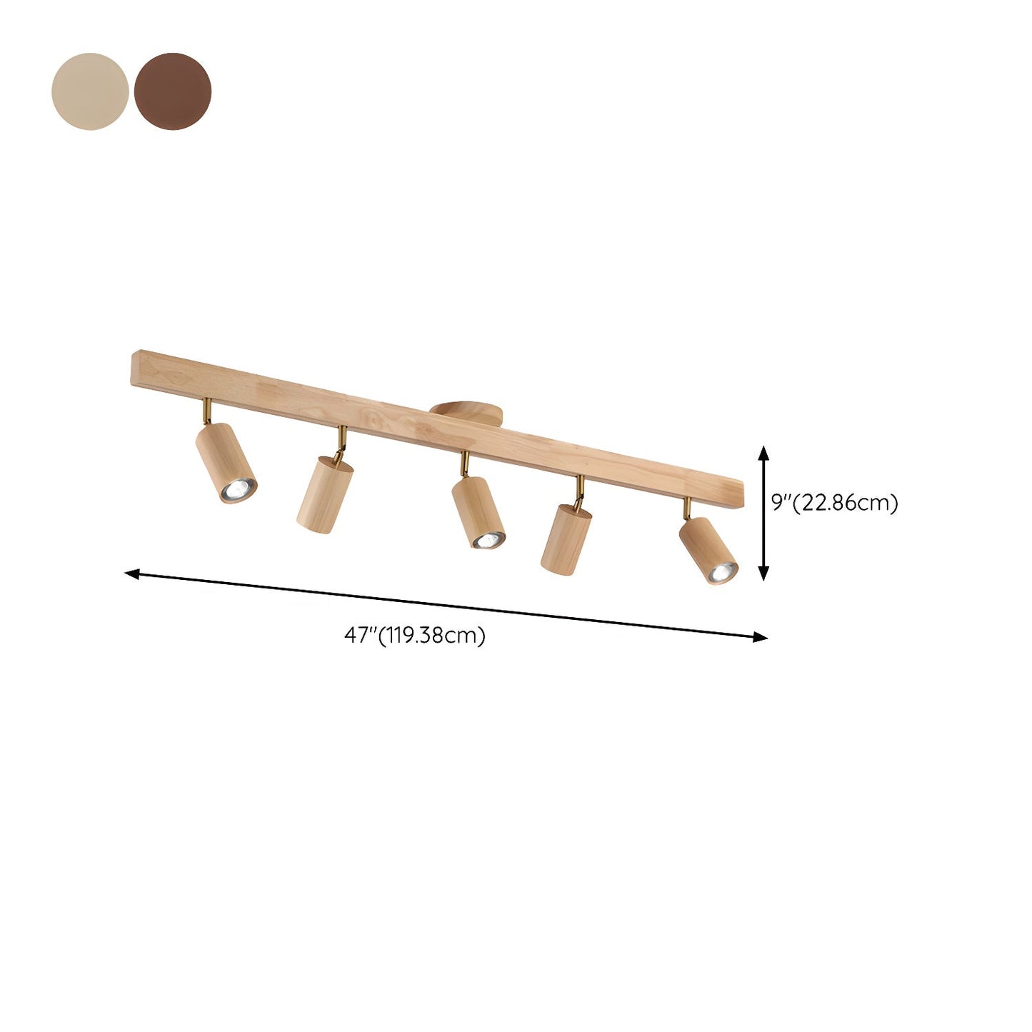 Natural Wood Beam Spotlight Fixture