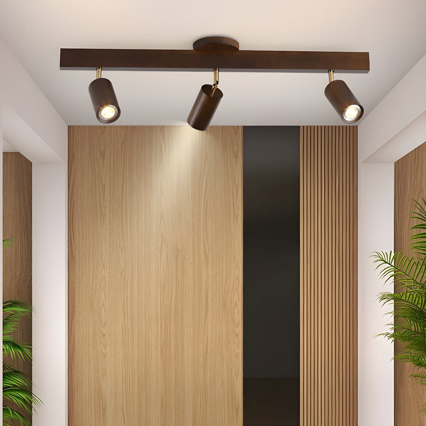 Natural Wood Beam Spotlight Fixture