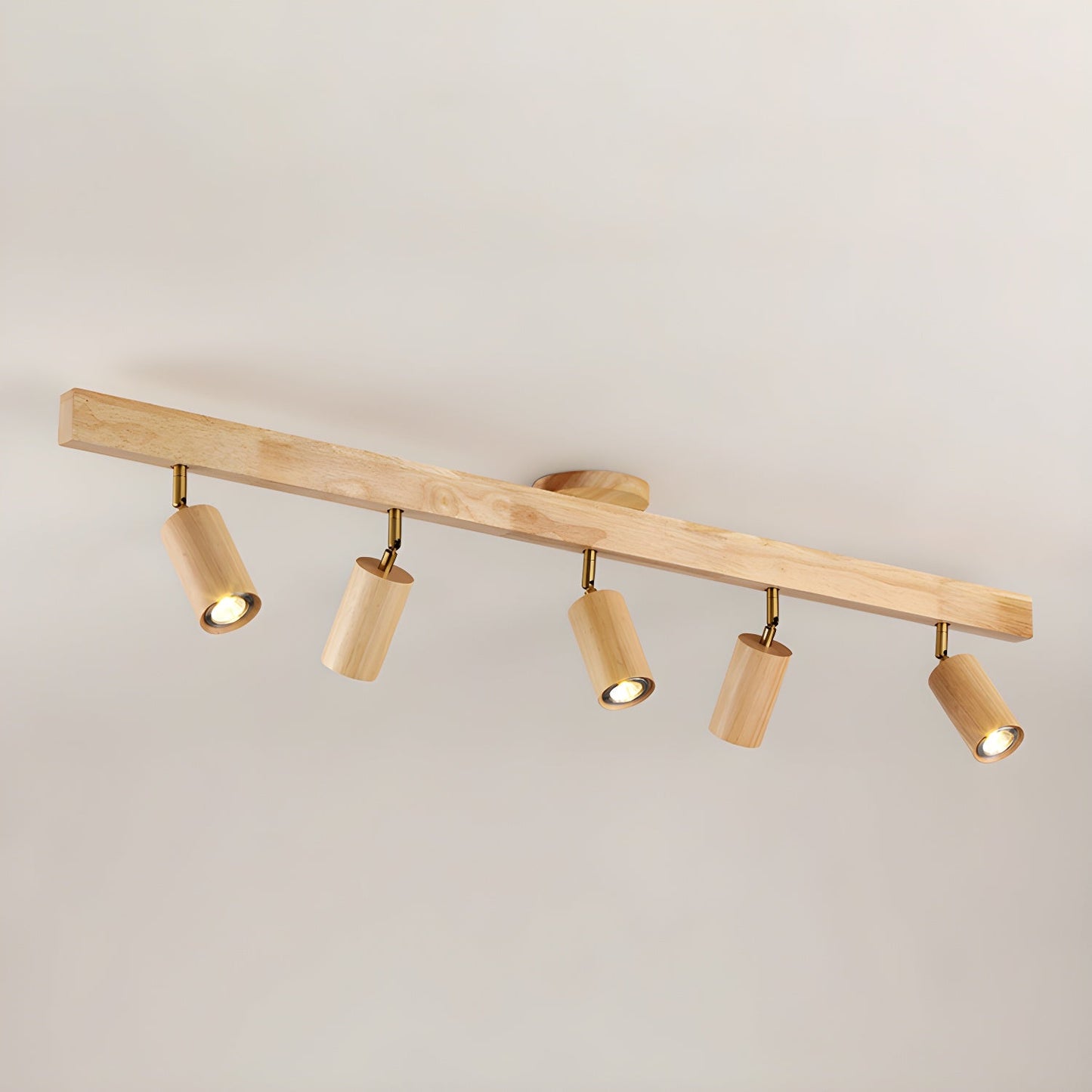 Natural Wood Beam Spotlight Fixture